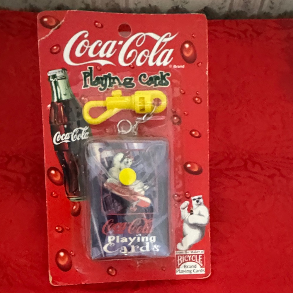 Coca-Cola Playing Cards with Yellow Keychain